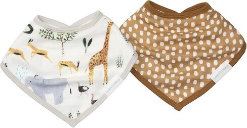 Loulou Lollipop Muslin Bandana Bib Drool Bib Set for Baby Girl and Boy, Adjustable 3 to 36 Months, 2 Pack in Saudi Arabia