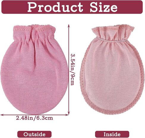 6 Pairs Newborn Baby Mittens 0-6 Months | No Scratch, Soft Cotton, Breathable, Adjustable Closure, For Newborn Baby, Boys, Girls​ in Kuwait