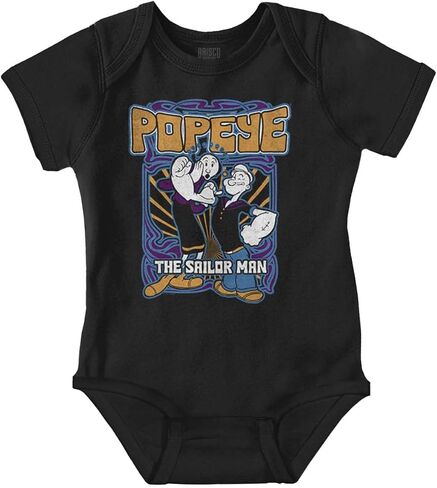 Brisco Brands Popeye The Sailor Man and Olive Oyl Baby Romper Boys or Girls in Kuwait