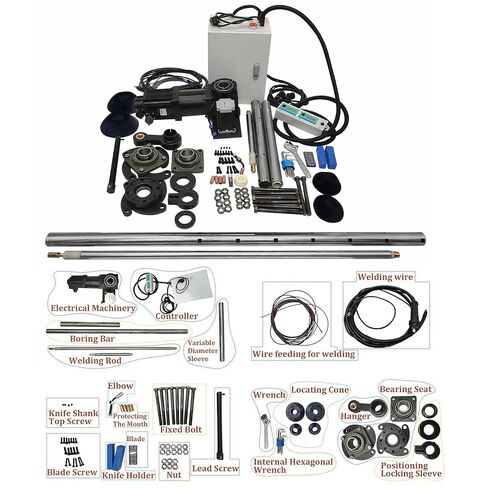 Portable Line Boring and Welding Machine 110V 2-in-1 Bore Welder Hole Drilling Connecting Rod Boring Machine European Connector Ф55-260mm for Excavator Crane Loader Tractor Field Maintenance in Kuwait