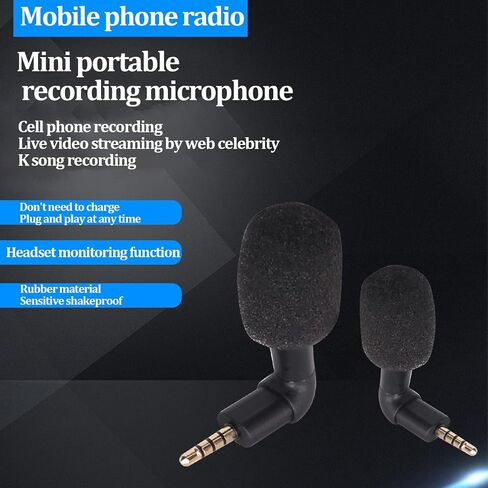 Estink Mini Directional 3.5mm Jack Microphone, High Sensitivity Omnidirectional Surround Sound with 3.5mm Plug for Smartphone Voice Chat Video Recording in Kuwait