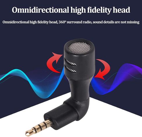 Estink Mini Directional 3.5mm Jack Microphone, High Sensitivity Omnidirectional Surround Sound with 3.5mm Plug for Smartphone Voice Chat Video Recording in Kuwait