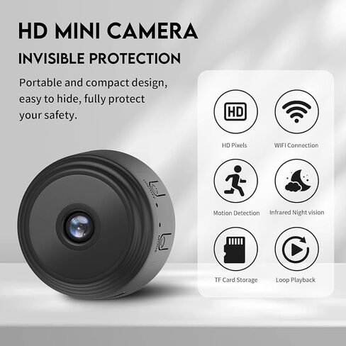 OVWE Mini Hidden Camera, 1080P Night Vision Spy Camera，Wide-Angle Home Security Camera with Motion Detection (2 Pack) in Kuwait