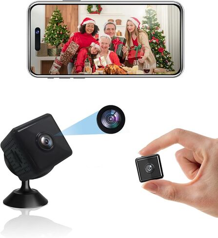 OVWE Mini Hidden Cameras, Spy Camera, 1080P Magnetic Security Camera, WiFi Wireless miniguard cam, with Night Vision Motion Detection in Kuwait