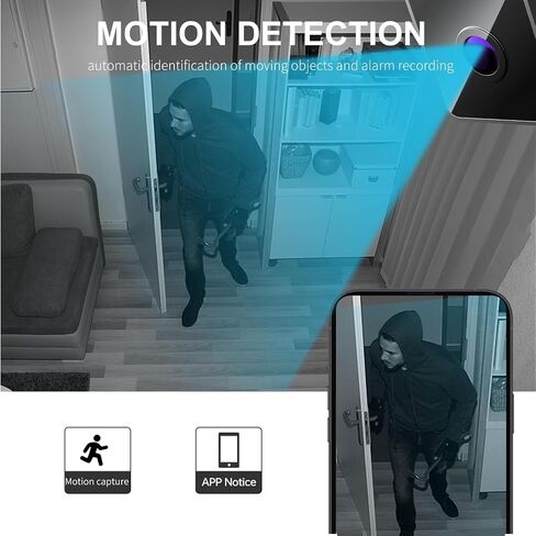 OVWE Mini Hidden Cameras, Spy Camera, 1080P Magnetic Security Camera, WiFi Wireless miniguard cam, with Night Vision Motion Detection in Kuwait
