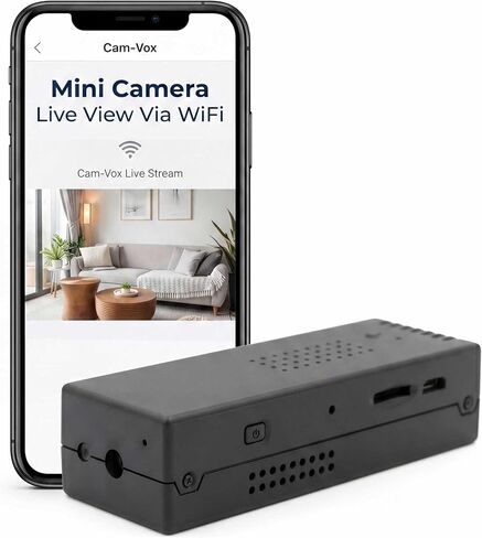 Mini Wireless Camera with Local Storage Time Stamp 25-Day Standby 120° Lens | This 1080P cam records 128GB of video without monthly fees, featuring motion activation and a 120-degree lens for security. in Saudi Arabia