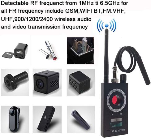 Anti Spy RF Detector - Camera Detector - Wireless Bug Detector Signal - Hidden Camera Detector - GSM Listening Device Finder Radar Radio Scanner Wireless Signal Alarm in Kuwait