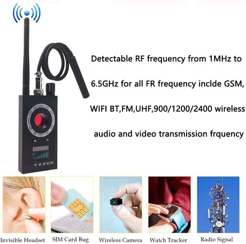 Anti Spy RF Detector - Camera Detector - Wireless Bug Detector Signal - Hidden Camera Detector - GSM Listening Device Finder Radar Radio Scanner Wireless Signal Alarm in Kuwait