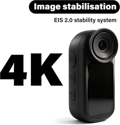 4K Mini Body Action Camera-Tiny Body Cam With Audio And Video Recording, Hands-Free Wearable POV Camera With 1.5" Display, Stabilization, WIFI, Bluetooth, Mount Anywhere (Chest Clip+Fixed Wristband) in Kuwait