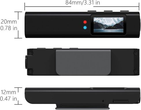 Eujgoov Mini Body Camera 2.7K HD Head Mounted FPV Video Cameras, 0.96in Screen HandsFree Wearable Vlog Cam, 110 Wide Angle WiFi APP Control Action for Walking Travel Cycling in Kuwait
