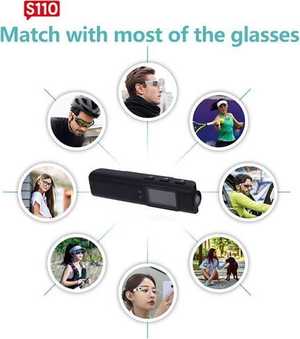 Eujgoov Mini Body Camera 2.7K HD Head Mounted FPV Video Cameras, 0.96in Screen HandsFree Wearable Vlog Cam, 110 Wide Angle WiFi APP Control Action for Walking Travel Cycling in Kuwait