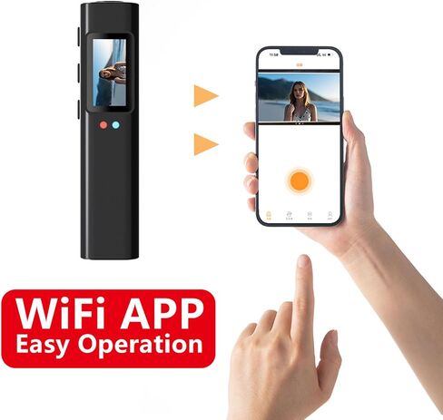 Eujgoov Mini Body Camera 2.7K HD Head Mounted FPV Video Cameras, 0.96in Screen HandsFree Wearable Vlog Cam, 110 Wide Angle WiFi APP Control Action for Walking Travel Cycling in Kuwait