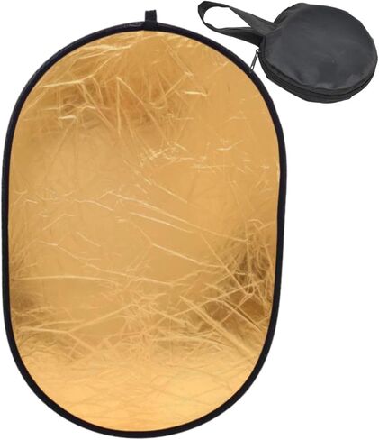 Light Reflector Foldable Lightweight Professional with Storage Bag Portable 2 in 1 Photo Reflector, S Gold Silver in Kuwait