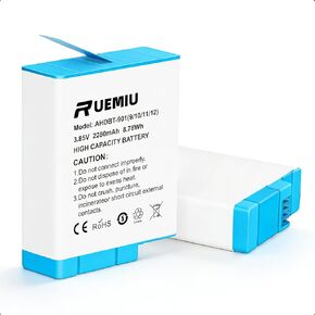 1-Pack Upgraded 2280mAh Battery for GoPro Hero 12 11 10 9 Black in Kuwait