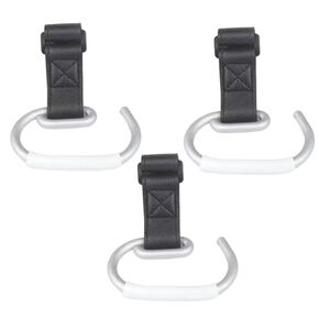 3 Pack Stroller Hooks, Stroller Straps for Diaper Bags,Adjustable Stroller Carabiner Clip,Baby Stroller Accessories for nuna,Uppababy,Bob,Hook for Bike,Scooter,Wheelchair (Type B Black) in Kuwait