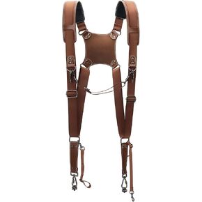 Cwatcun Camera Strap, Camera Harness for Photographers-Leather Dual | Camera Neck Shoulder Straps for Canon, Nikon, Sony, Fuji DSLR SLR Mirrorless Camera- 2.0 S Coffee in Kuwait