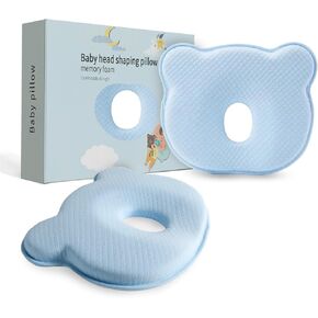 Soft and Breathable Baby Pillow with Memory Foam and Bear Design (Pink) in Saudi Arabia