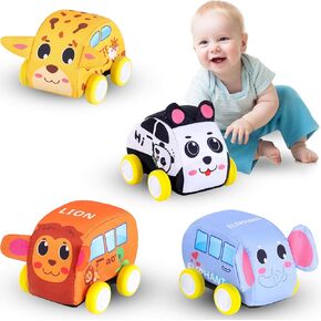 Jetbotell Soft Pull Back Vehicle Set for Toddler Toys Age 1-3 | 4 Cute Animal Cars | Vibrant Animal Designs | Safety & Easy Cleaning | Fine Motor Skills | Simply Pull Back and Release! in Kuwait