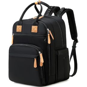 18 Pockets Large Diaper Bag Backpack, Black | Stroller Clips, Luggage Sleeve for Travel, Water-resistant, Easy to Clean in Kuwait