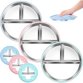 Bella's Friends Life Stainless Steel Toddler Plates Silicone Suction,Non-Slip Baby Plates,Divided Portion,Food-Grade Silicone Plate for Kids,LEAD-FREE Dishwasher Safe in Saudi Arabia