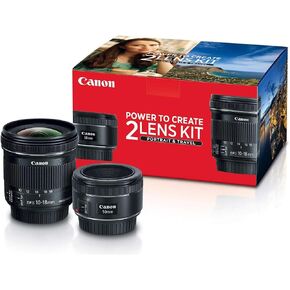 طقم عدسات Portrait and Travel من Canon مع عدسات مقاس 50 مم f/1.8 و10-18 مم in Kuwait