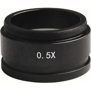 Microscope Objective Lens for C-Mount Camera, 42mm Thread Barlow Auxiliary Lens, FMC Coated Aluminum Alloy Industrial Microscope Accessory Black(0.7X) in Saudi Arabia