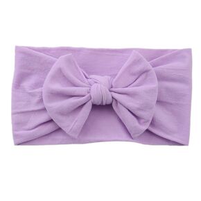 Baby Girl's Nylon Bow Headband, Ultra-Soft Wide Hairband for Infants and Toddlers (White) in Saudi Arabia