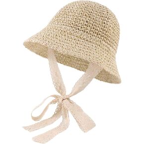 Baby Girl Sun Hat Straw Hat Outdoor Summer Beach Sun Protection Cap for Infant Toddler Girls in Saudi Arabia