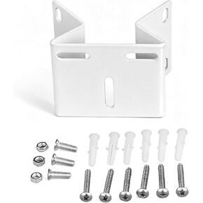Small Outdoor Security Camera Corner Mount Bracket for CCTV, 4 Pack | Positions a camera at 90° exterior wall corners for wider driveway, yard or entry views; white metal bracket with hardware. in Kuwait