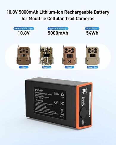 5000mAh Battery Pack for Moultrie Edge Trail Camera, with Cable, 2 Pack | Replacement Lithium Battery for Moultrie Edge, Edge Pro, Edge 2, Edge 2 Pro,with Digital Display and Charging Cable in Kuwait