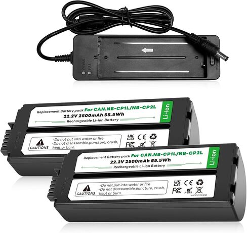 2-Pack 2500mAh NB-CP2L NB CP2L Battery + Charger Compatible with Canon Selphy CP1500 NB-CP1L SELPHY CP1200 CP1300 CP770 CP780 CP790 CP800 CP900 CP910 CP220 CP300 CP330 CP510 CP730 Photo Printer in Kuwait