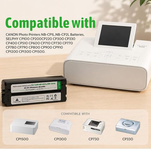 2500mAh NB-CP2L NB CP2L battery + charger Compatible with Canon Selphy CP1500 NB-CP1L SELPHY CP1200 CP1300 CP770 CP780 CP790 CP800 CP900 CP910CP100 CP200 CP220 CP300 CP330 CP510 CP730 photo printer in Saudi Arabia