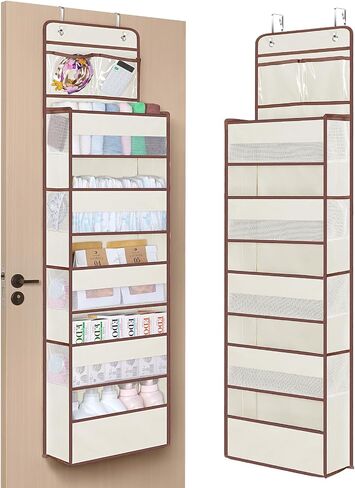 Univivi Over the Door Organizer for Baby Essential, 5-shelf, Grey | Fabric Closet Organizer, Large Compartments and Mesh Side Pockets, Storage for Baby Nursery, Laundry, Bedroom and Bathroom in Kuwait