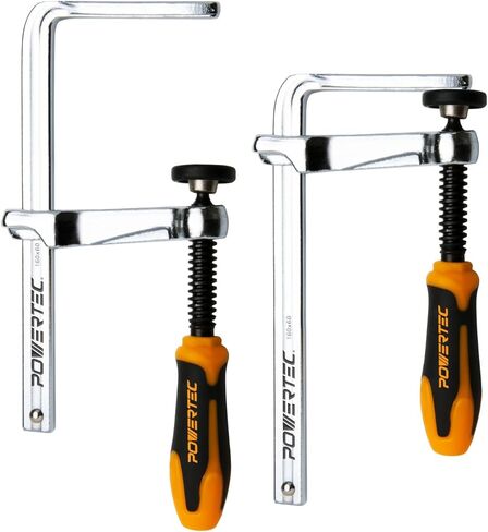 POWERTEC 71410 Quick Screw Guide Rail Clamp for MFT Table and Track Saw Guide Rail System, 5-3/8" Capacity x 2-3/8" Throat Depth, 400lbs Clamping Force, 2 Pack in Kuwait