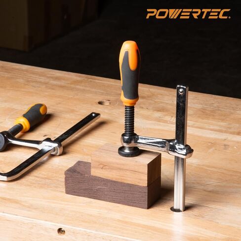 POWERTEC 71410 Quick Screw Guide Rail Clamp for MFT Table and Track Saw Guide Rail System, 5-3/8" Capacity x 2-3/8" Throat Depth, 400lbs Clamping Force, 2 Pack in Kuwait