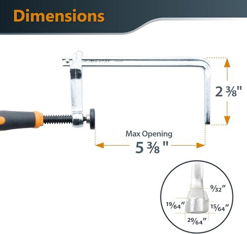 POWERTEC 71410 Quick Screw Guide Rail Clamp for MFT Table and Track Saw Guide Rail System, 5-3/8" Capacity x 2-3/8" Throat Depth, 400lbs Clamping Force, 2 Pack in Kuwait