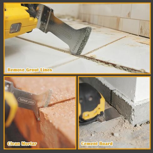AMZWEI 15PCS Diamond Oscillating Tool Blades, Curved Edge | Grout Removal, Mortar Cleaning, 1/13 in Thick, Compatible with Dewalt, Milwaukee, Rockwell, Ridgid, Ryobi, Craftsman, Chicago in Kuwait