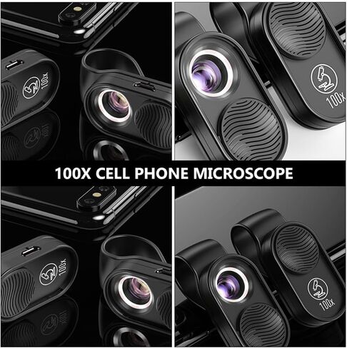 OSALADI Sturdy 100x Optical Lens Digital Microscope with LED Light Portable Pocket Size Abs Plastic Mini Mobile Phone Microscope Providing and Stereoscopic Images for Jewelry and Gemstone in Kuwait