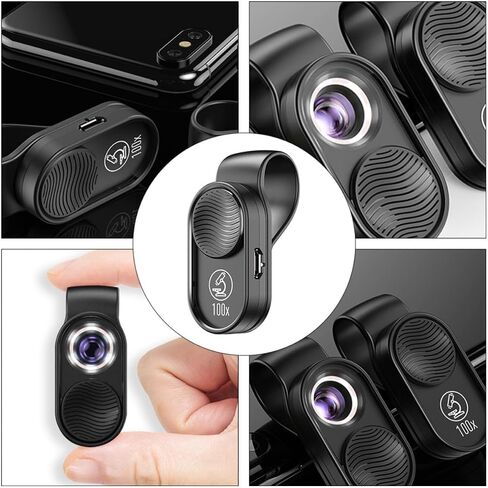 MERRYHAPY X Pocket Size Abs Plastic with LED Light Mobile Phone Microscope Digital Microscope Portable and Sturdy Optical Lens for Jewelry and Gemstone Inspection for Smartphone Use in Kuwait
