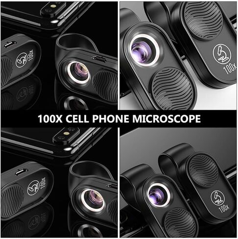 MERRYHAPY X Pocket Size Abs Plastic with LED Light Mobile Phone Microscope Digital Microscope Portable and Sturdy Optical Lens for Jewelry and Gemstone Inspection for Smartphone Use in Kuwait