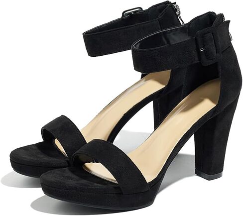 Women's Platform Chunky Sandals Open Toe with Ankle Strap High Heels Wedding Dress Shoes in Kuwait