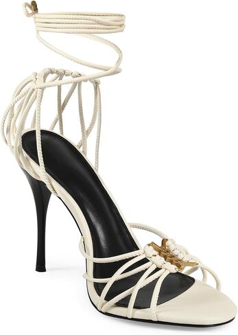 Women’s Strappy Lace Up High Heels Sandals Open Toe Stiletto Heel Ankle Wrap Tie Up Sexy Dress Heels Gladiator Party Wedding Evening Shoes in Kuwait