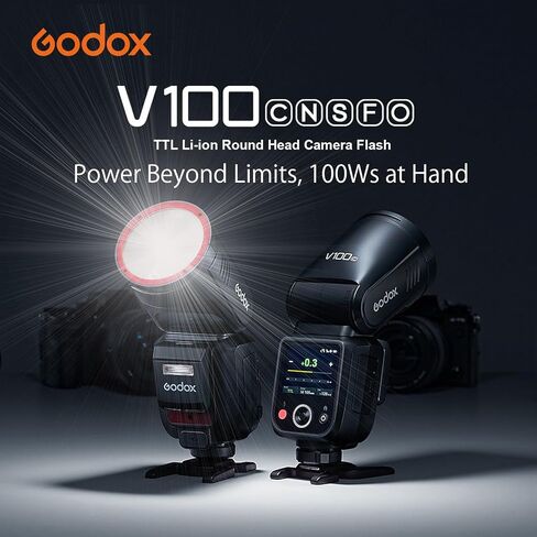 GODOX V100 O GODOX Flash for Olympus– Touchscreen Control,100W TTL Camera Flash GODOXV1 for Olympus Upgraded,70 Full Power Consecutive Flashes, Camera Flash in Kuwait