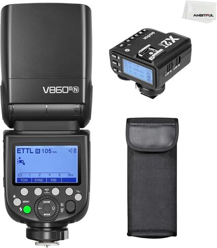 Godox V860III-C TTL 2.4G GN60 HSS Camera Flash with 10-Speed Adjustable Modeling Light, one-Key Switch TTL+ Godox X2T-C Trigger Transmitter for Canon Camera in Kuwait