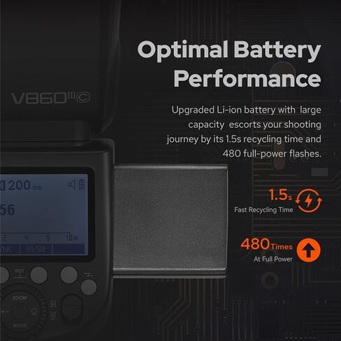 Godox V860III-C TTL 2.4G GN60 HSS Camera Flash with 10-Speed Adjustable Modeling Light, one-Key Switch TTL+ Godox XPRO-C Trigger Transmitter for Canon Camera in Saudi Arabia