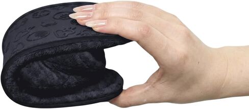 Women Velvet Open Toe Slides, Memory Foam Non-Slip TPR House Wear,Black,7 in Kuwait