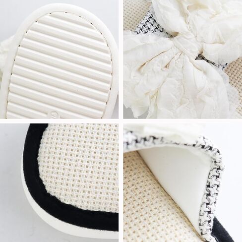 Women's Lace Bow Womens House Slippers, Open Toe House Slippers for Woman Soft Thick in Kuwait