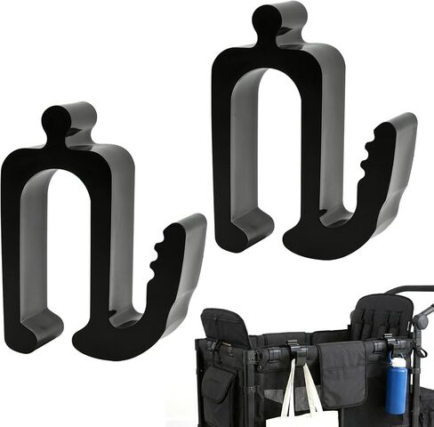 2 Pack Heavy Duty Wagon Side Hooks for Wonderfold Wagon W4 & W2, Stroller Hooks for Wagon, 10KG Load Multipurpose Organizer Hooks for Bags & Travel Essentials in Kuwait