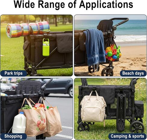 2 Pack Heavy Duty Wagon Side Hooks for Wonderfold Wagon W4 & W2, Stroller Hooks for Wagon, 10KG Load Multipurpose Organizer Hooks for Bags & Travel Essentials in Kuwait