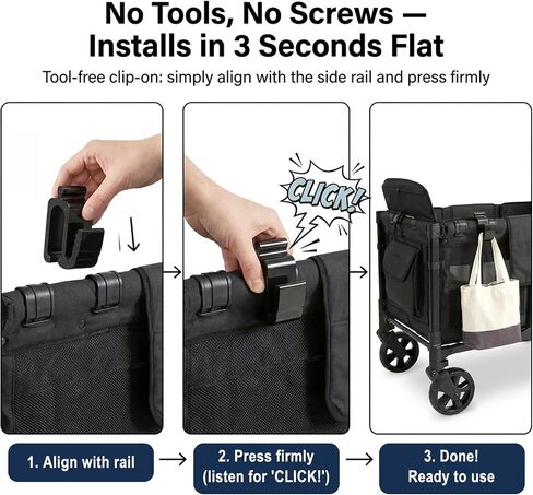 2 Pack Heavy Duty Wagon Side Hooks for Wonderfold Wagon W4 & W2, Stroller Hooks for Wagon, 10KG Load Multipurpose Organizer Hooks for Bags & Travel Essentials in Kuwait